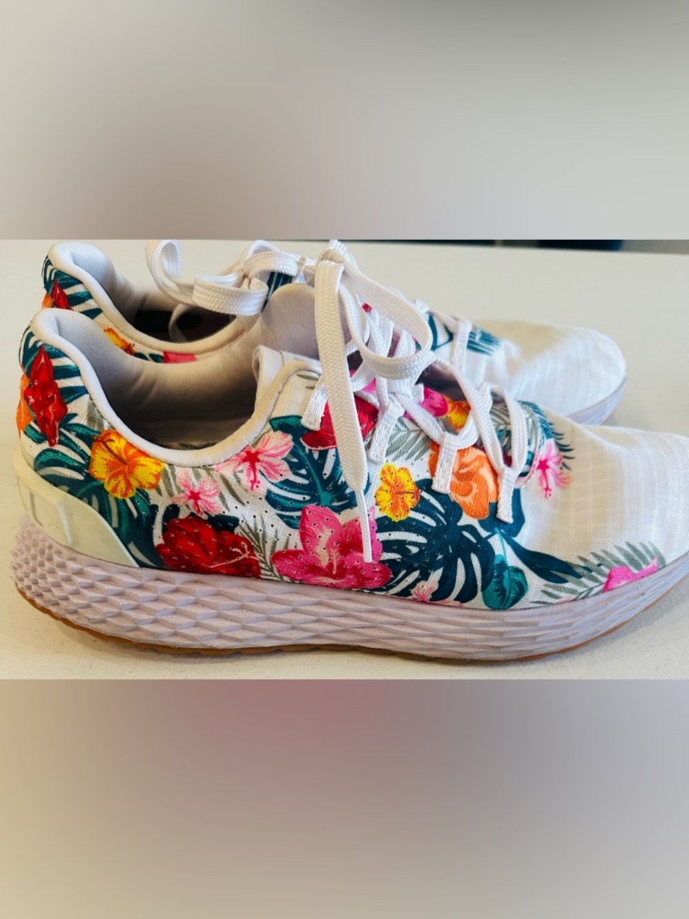Women’s NOBULL Floral Print Women's Running Sneakers - White w/Multicolor Flower